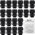MAKERELE Nylon Waterproof 3/4'' NPT Cable Gland Strain Relief IP68 - color: Black, size: 3/4" 20pcs BAG