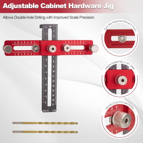 Cabinet Hardware Jig Template Tool for Handles Pulls and Drawers