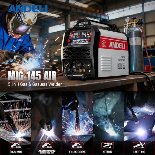 ANDELI Aluminum MIG Welder145A, 4-in-1,110V/220V - color: Red4