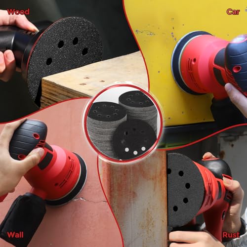 100PCS 5 Inch Sanding Discs 80 Grit Random Orbit Sander Sandpaper - style: Silicon Carbide
