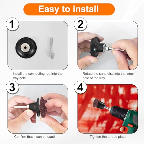 HARFINGTON 26pcs Quick Change Discs Set 1" Lock Sanding Discs with 1/4" Shank Pad Holder Medium Grit Surface Conditioning for Polish Rust Removal - size: 1"
