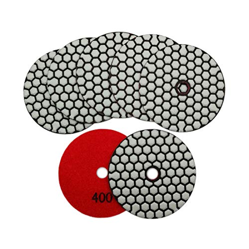 SHDIATOOL Dry Diamond Polishing Pads 4-Inch Sanding Disc Grit 400 for Granite Marble Stone 7Pcs - style: Grit 400