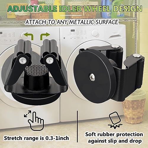 ULIBERMAGNET Magnetic Mop Broom Holder,Heavy Duty Movable Magnetic Broom Holder Rack,Anti-slip Wall Mounted Utility Storage Mop Shovel Hanger for Garage, Kitchen, Laundry, Garden(4 Pack/Black) - style: 12LB 4PCS Magnetic Mop Holder