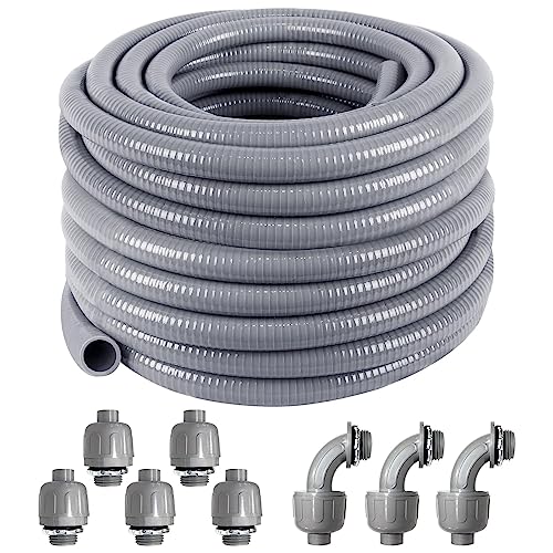 Liquid-Tight Conduit 100 ft and 8 Pieces of Connector Kit - size: 3/4IN,100FT