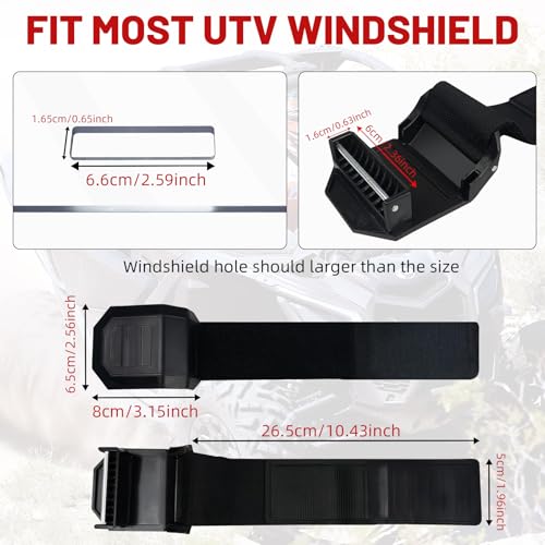 StarknightMT 4PCS UTV Windshield Clamp Adjustable Universal UTV Strap Kit