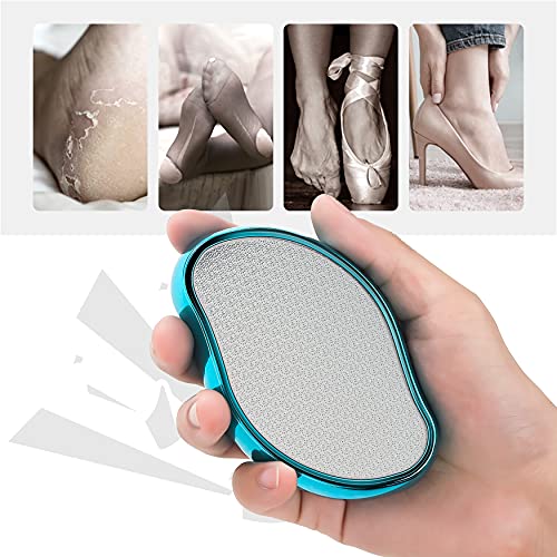 BEZOX Glass Foot File, Foot Scrubber Callus Remover for Wet and Dry Feet, Portable Handheld Sized Foot Scraper for Cracked Heel - Shinning Blue - style: Shinning Blue
