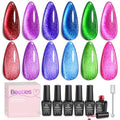 Beetles Cat Eye Gel Nail Polish Set, 6 Colors Cat Eye Glitter Gel Polish - color: A - Cat Eye | Youth Radiance