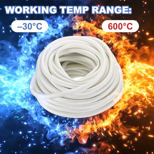 uxcell Insulation Cable Protector,1.5mm/0.06 Inch-15m/49 Feet High Temp Fiberglass Sleeve White - color: White, size: 1.5mm-15m