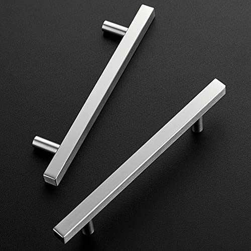 Ravinte Square Cabinet Handles, 15 Pack, 5" Hole Centers, Brushed Nickel - color: Brushed Nickel, size: 5 inch hole center