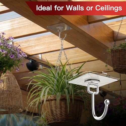 Latoxcaa Large Adhesive Hooks 30-Pack, Heavy Duty 44lb(Max) Wall Hooks for Bathroom, Outdoor, Strong Self-Adhesive Towel & Coat Hooks, Waterproof Transparent Utility Hooks for Home Improvement - size: 30-Large Hooks