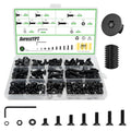 260Pcs M6 Countersunk Flat Head Phillips Machine Screws Assortment Kit, Nuts Washers with Screwdriver, M6x8/10/12/16/20/25/30mm for Electronics & Machinery - size: M6-260Pcs