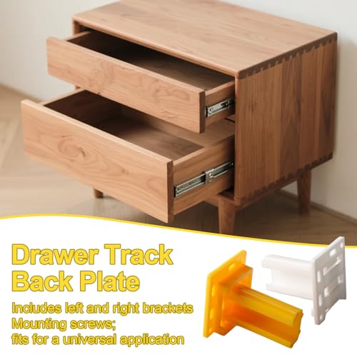 70725 Drawer Slide Socket Set - Small C Shape Slide Bracket Channel Replacement Cabinet Hardware with Mounting Screws for RV Camper Drawer Rails Accessories
