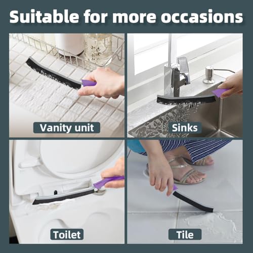 TQRR 2 Pcs Toilet Scrubber Brush, Bathroom Cleaning Brush with Hanging Hole - color: Purple
