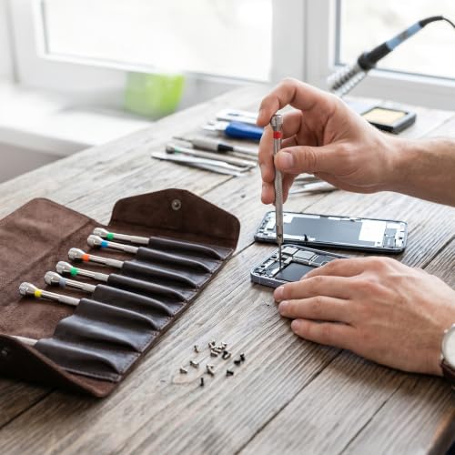 13PCS Professional Watch Screwdriver Set, Precision Jewelers Screwdriver Set, Micro Precision Glasses Repair Kit, 0.6-2.0mm with 13 Extra Replace Blades for Eyeglass, Sunglasses, Computer, Phone