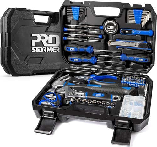 Prostormer 160-Piece Tool Set, General Household Tool Kit, Blue - color: Blue
