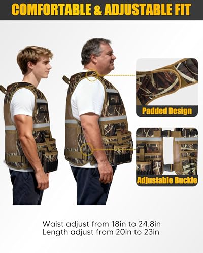 Electrician Tool Vest for Men, Carpenter Safety Work Vest - color: Camouflage