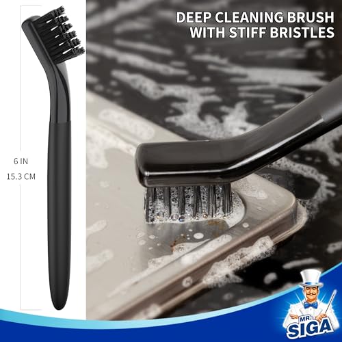 MR.SIGA Grout Cleaner Brush Set - Detail Cleaning Brush Set for Tile, Sink