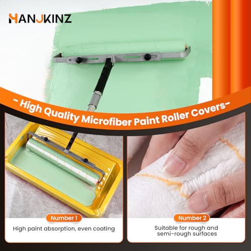 18 Inch Microfiber Paint Roller Covers, 6 Pack, 3/8" Nap - size: 18 Inch,6 Pack