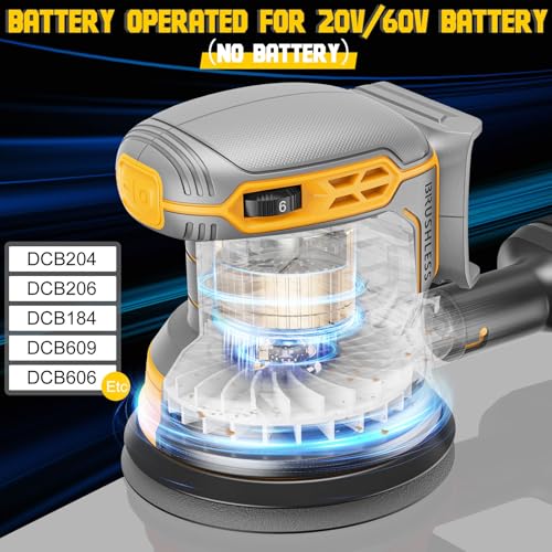 Cordless Orbital Sander Compatible For Dewalt 20V 60V With Dust Collector - style: SANER 20V 60V