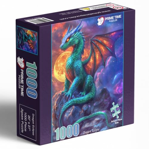 Adult Jigsaw Puzzle 1000 Piece Gothic Dragon - color: Dragon Eclipse