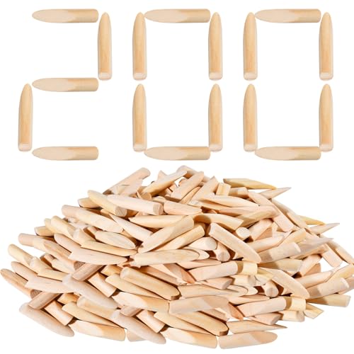 200 Pack Solid Wood Pocket Hole Plugs, Pocket Hole Jig Wood Plugs, Pine Wooden Hole Plugs Pocket Screw Jig Woodworking Tool