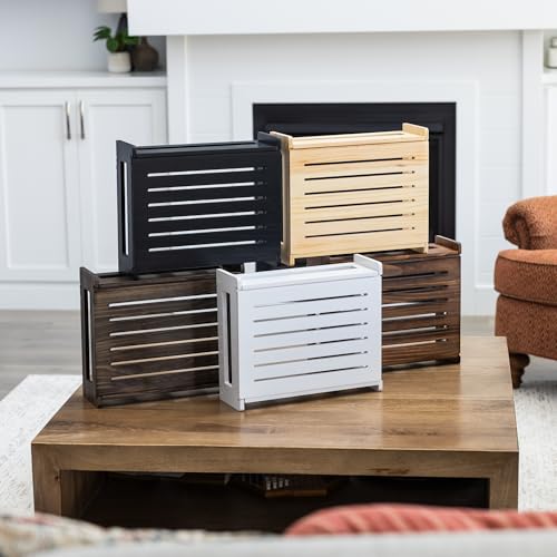 WiFi Router Storage Cabinet Router Box Hider WiFi Box Hider Shelf Cover - color: Black