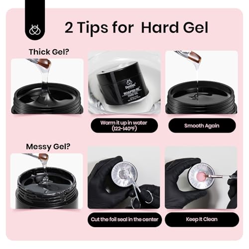 Beetles Hard Gel Kit Low Heat, Mint Sheer 2 Pcs Clear Builder Nail Gel Nail - color: Mint Sheer Clear Low Heat 2-Pack