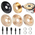 14PCS Angle Grinder Wood Carving Disc Set - 5Pcs 4"/4.5" 45# Carbon Steel Discs with 5 Rotary Burrs & 4 Adapter Rings, for Cutting, Polishing & Sculpting Hardwood/Softwood