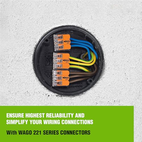 WAGO 221 Series 75pc Compact Splicing Wire Connectors | Includes (30x 221-412) (30x 221-413) (15x 221-415) | WAGO Wire Connectors | Electrical Splicing Lever Nuts | 221 Series Lever Nuts | 2-3-5 Ports - style: NAA221-75