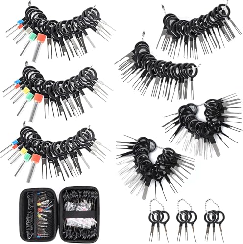 Kikerike Terminal Removal Tool Kit 139 Pcs Depinning Tool Electrical Connector Pin Removal Tool Kit Pin Extractor Tool Set Wire Terminal Release Tool for Automotive Car Household Devices - color: 139 PCS