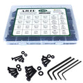 1305 PCS Metric Bolt Assortment M2 M2.5 M3 M4 12.9 Alloy Steel Hex Socket Head Cap Machine Screws Nuts and Washers,24 Sizes Bolts and Nuts Kit Black Zine Plated - size: black 1305pcs hex socket head cup screw