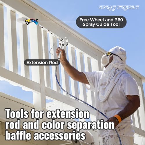 Airless Spray Gun Paint Edger Guide Edge Spray Tool Paint Accessory Extension Airless Paint Sprayer Nozzle 517 Tip 12 Inch Extension Pole(Comes with a Black Storage Box)