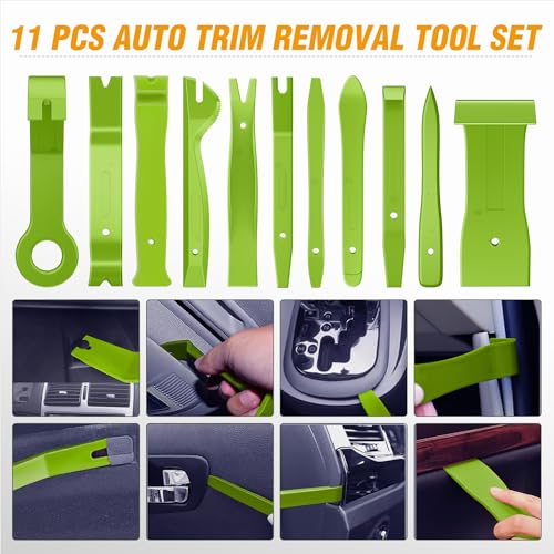 GOOACC 330Pcs Trim Removal Tool, Auto Push Pin Bumper Retainer Clip Set Fastener Terminal Remover Tool Adhesive Cable Clips Kit Car Panel Radio Removal Auto Clip Pliers, Green - color: 330Pcs Clips Removal Kit Green