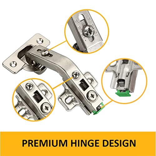 ANGSTROM 2-Pack Lazy Susan Cabinet Hinges, Full Overlay Concealed European Style for Outer Corner Door, 3D Adjustable Clip-On (135-Degree) - size: 135deg
