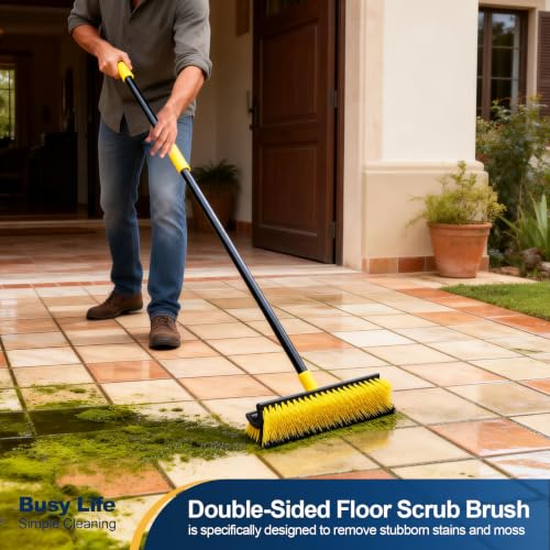 Yocada Double-Sided Floor Scrub Brush Triangle Brush Heavy Duty 65.5"