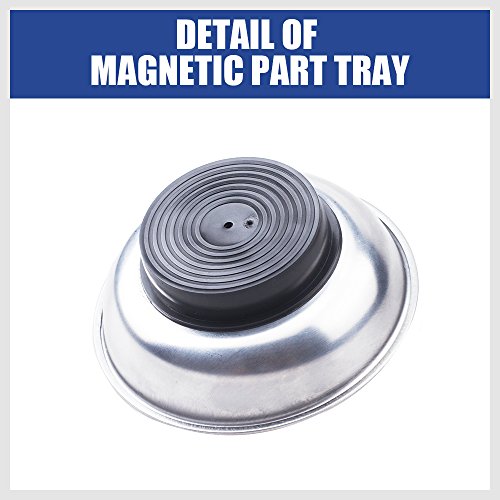 HORUSDY Magnetic Tray | 3-Piece | Round Magnetic Parts Tray | 3 Inch 4 Inch 6 Inch Magnetic Tray for Mechanic's | Stainless Steel - style: 3-Piece Magnetic Tray - Basic