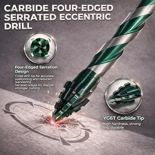 Masonry Drill Bit Set 5 Pcs(5/32"-3/8"), Masonry Drill Bits for Concrete - size: 5Pcs (5/32-3/8) Green