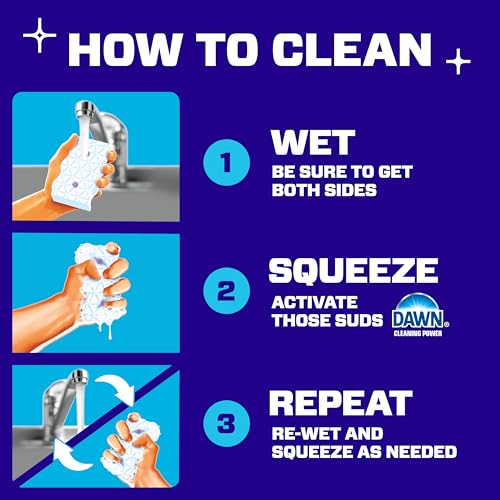 Mr. Clean Magic Eraser Sponge, Bathroom Cleaner, Shower Cleaner, Tub Cleaner, Soap Scum Remover, Bathroom Cleaning Supplies, Dawn Cleaning Power with Febreze Lavender Scent, 5ct - size: 5 Count (Pack of 1)