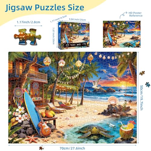 Beach House Puzzles for Adults 1000 Pieces - color: Cozy Beach