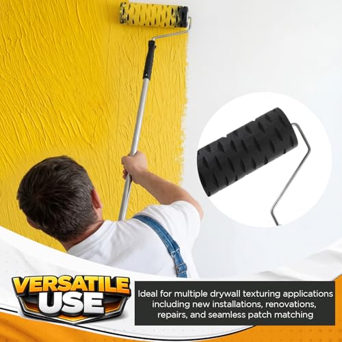2 Pcs 9" Drywall Texture Roller, Tree Bark Pattern