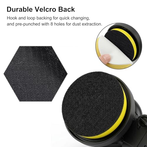 3 inch & 4 inch Air Sander Kit, Pneumatic Random Orbital Sander DA Sander with Sanding Pads, High Speed Palm Sander for Auto Body, Car Polishing, Woodworking, DIY Projects