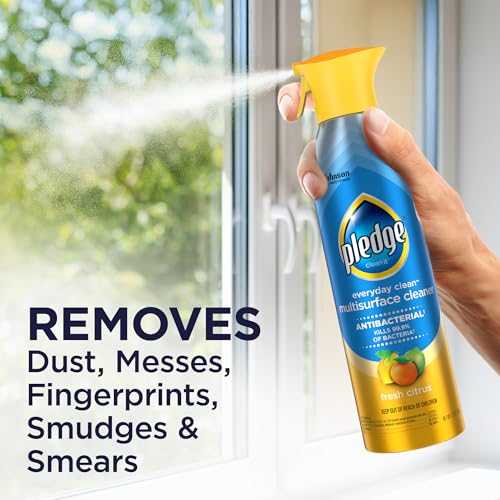 Pledge Antibacterial Multisurface Cleaner Spray, Fresh Citrus, 9.7 oz, 1 pk - size: 9.7 Fl Oz (Pack of 1)