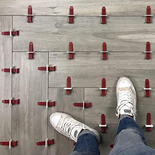 T-Lock TM 1/8" (3mm)" PERFECT LEVEL MASTER TM Professional" Anti lippage" Tile leveling system - (spacers only), Red wedges not included and sold separately! (250 Clips) - size: 250 Clips