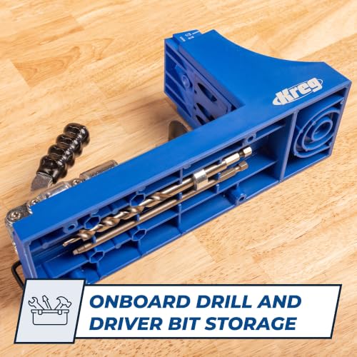 Kreg K4 Pocket Hole Jig - Adjustable, Versatile Jig for Strong Joints - Create Perfect, Rock-Solid Joints - Easily Adjustable Drill Guides - For Materials 1/2" to 1 1/2" Thick