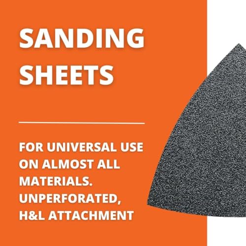 Fein Sanding Sheets with Hook & Loop Attachment - size: 180 Grit, 50-Pack