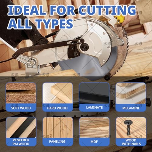 7-1/4 Inch Circular Saw Blade with Expansion Slots, Low Noise Design, Stress Relief Cut Blade for Smooth & Stable Wood Cutting