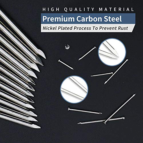 JEGONFRI 60PCS 3" Nickel Plated Flat Head Nails for Hanging, Wood Nails - color: Silver, size: 3 In , 60 Pcs