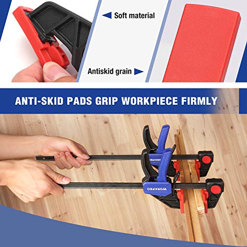 WORKPRO 12" Clamps for Woodworking 2-Pack, Light Duty Wood Clamps - size: 12"