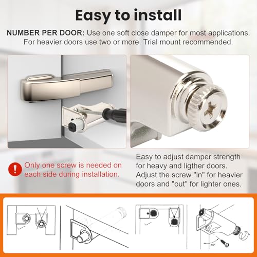 10 Pcs Soft Close Door Dampers, Universal Soft Close Cabinet Door Damper | Fit for Cabinet Doors/Wardrobe/Kitchen/Bookcases Hydraulic Buffer Damper, Noise Reduction & Smooth Closure(Including Screws）