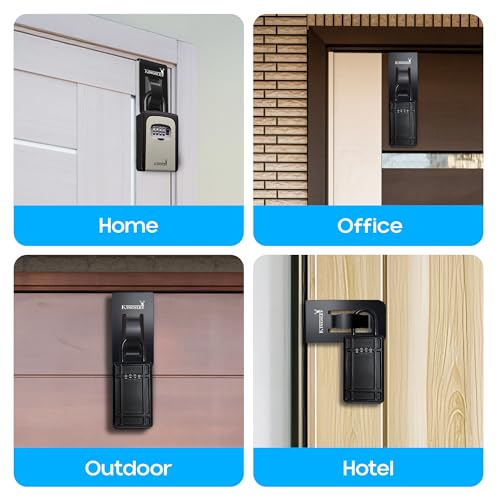 Kingsley KL-180 Over-The-Door Lockbox Bracket – Black Metal Key Lock Box Holder